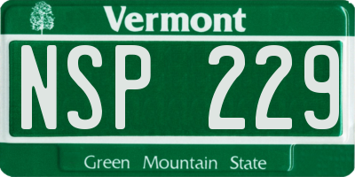 VT license plate NSP229
