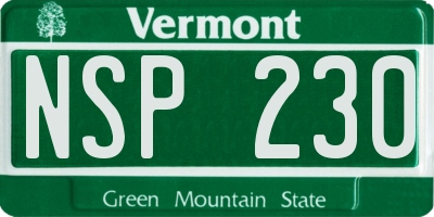 VT license plate NSP230