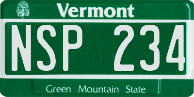VT license plate NSP234