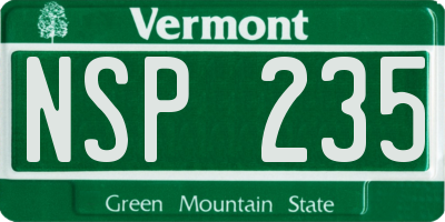 VT license plate NSP235