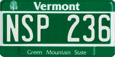 VT license plate NSP236