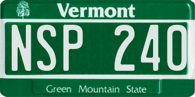 VT license plate NSP240