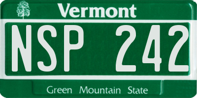 VT license plate NSP242