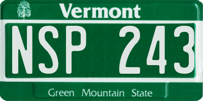 VT license plate NSP243