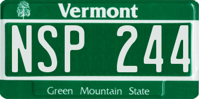 VT license plate NSP244