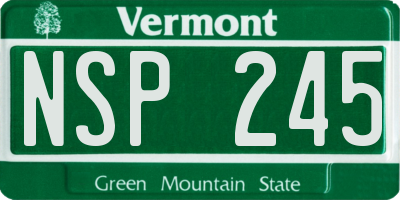 VT license plate NSP245