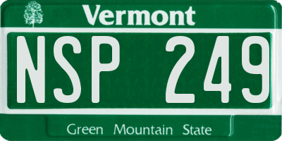 VT license plate NSP249