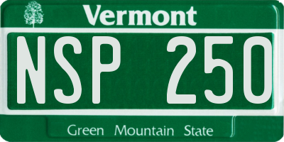 VT license plate NSP250