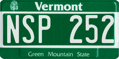 VT license plate NSP252