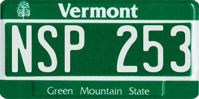 VT license plate NSP253