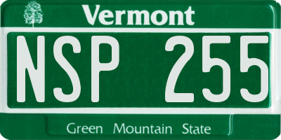 VT license plate NSP255