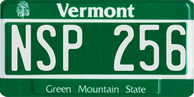 VT license plate NSP256