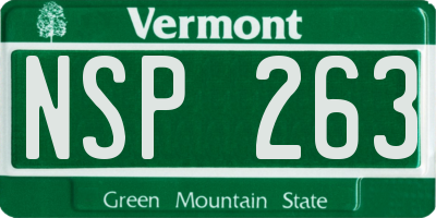 VT license plate NSP263