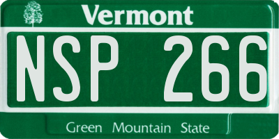 VT license plate NSP266