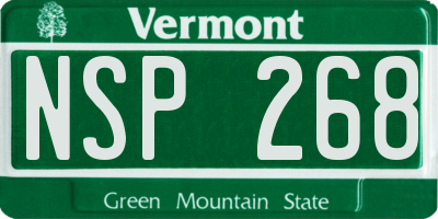 VT license plate NSP268