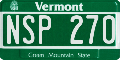 VT license plate NSP270