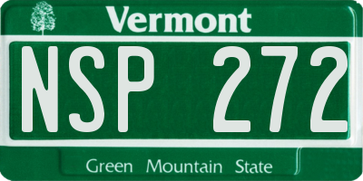 VT license plate NSP272