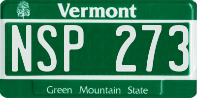 VT license plate NSP273