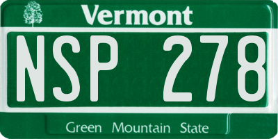 VT license plate NSP278