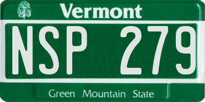 VT license plate NSP279