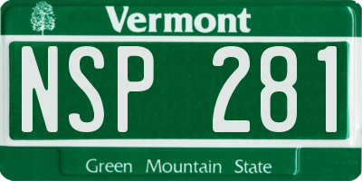 VT license plate NSP281