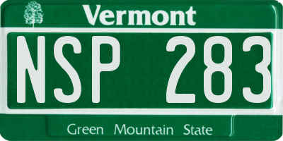 VT license plate NSP283