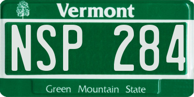 VT license plate NSP284