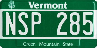 VT license plate NSP285