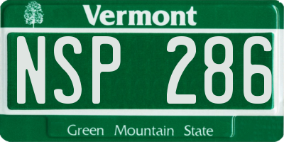 VT license plate NSP286