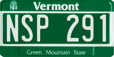 VT license plate NSP291