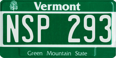 VT license plate NSP293