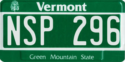 VT license plate NSP296