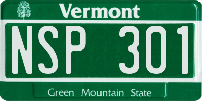 VT license plate NSP301