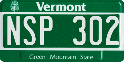 VT license plate NSP302