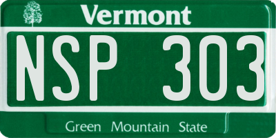 VT license plate NSP303