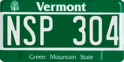 VT license plate NSP304
