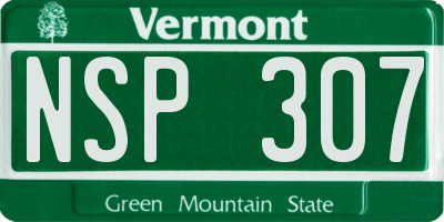 VT license plate NSP307