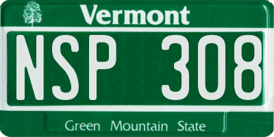 VT license plate NSP308