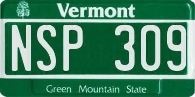 VT license plate NSP309