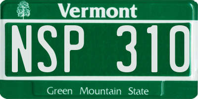 VT license plate NSP310