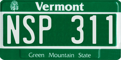 VT license plate NSP311