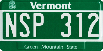 VT license plate NSP312