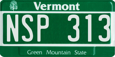 VT license plate NSP313