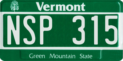 VT license plate NSP315