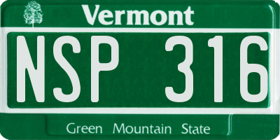 VT license plate NSP316