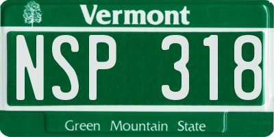 VT license plate NSP318
