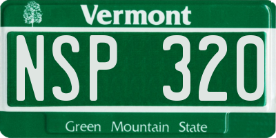 VT license plate NSP320