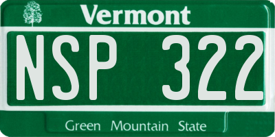 VT license plate NSP322