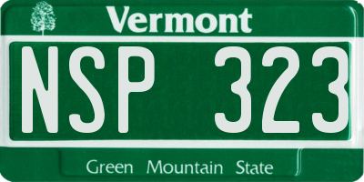 VT license plate NSP323