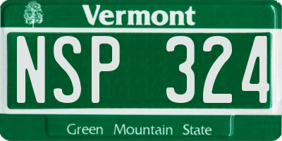 VT license plate NSP324